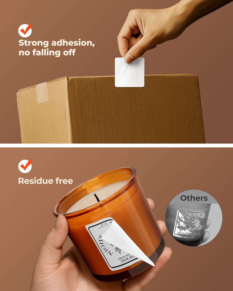 MUNBYN 2"x2" Square Thermal Labels, Compatible with Multiple Thermal Printers, Strong Adhesive, White Address Labels for Barcode, 750 Sheets/Roll - Image 5